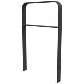 Lean-on hoop made of flat bar steel | bent, 80 x 12 mm | in curved design | with cross bar | total width: 750 mm | hot-dip galvanized and coated DB 703